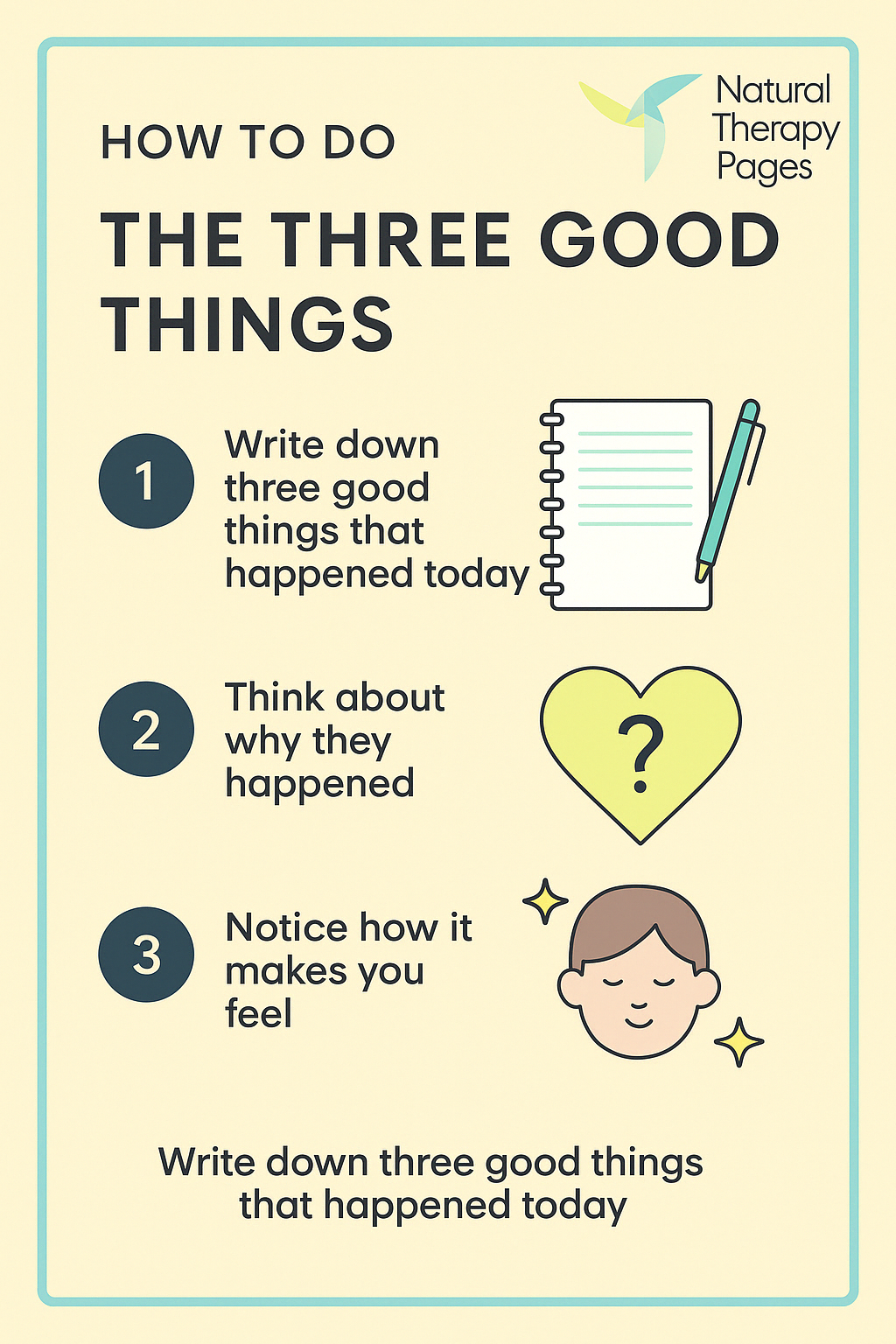 the three good things, how to do it infographic